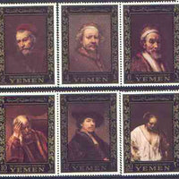Yemen - Royalist 1967 Rembrandt perf set of 6 (borders in gold) unmounted mint as SG R205-10, Mi 278-83A