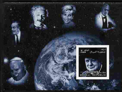 Somalia 2004 Personalities - Churchill imperf m/sheet (with Diana, Pope, Einstein, Fleming & Disney in margin) unmounted mint. Note this item is privately produced and is offered purely on its thematic appeal