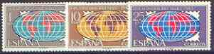 Spain 1963 World Stamp Day perf set of 3 unmounted mint, SG 1570-72