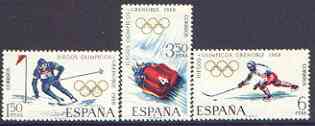 Spain 1968 Grenoble Winter Olympic Games perf set of 3 unmounted mint, SG 1909-11