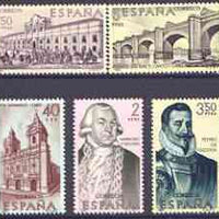 Spain 1969 Explorers & Colonisers of America (9th issue) - Chile perf set of 5 unmounted mint, SG 1997-2001