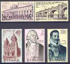 Spain 1969 Explorers & Colonisers of America (9th issue) - Chile perf set of 5 unmounted mint, SG 1997-2001