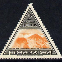Nicaragua 1947 San Cristobal Volcano 2c triangular shaped unmounted mint SG 1096