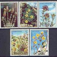 Spain 1974 Spanish Flora (3rd issue) perf set of 5 unmounted mint, SG 2278-82