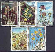 Spain 1974 Spanish Flora (3rd issue) perf set of 5 unmounted mint, SG 2278-82