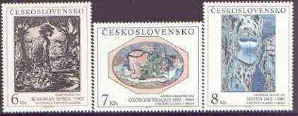 Czechoslovakia 1992 Art (27th issue) set of 3 unmounted mint, SG 3107-09