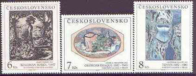 Czechoslovakia 1992 Art (27th issue) set of 3 unmounted mint, SG 3107-09