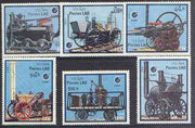 Laos 1988 'Essen 88' Stamp Exhibition - Early Railway Locomotives perf set of 6 unmounted mint, SG 1071-76