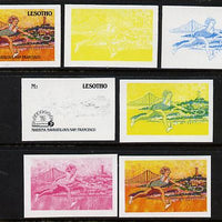 Lesotho 1988 Tennis Federation 3m (Martina Navratilova) unmounted mint set of 7 imperf progressive colour proofs comprising the 4 individual colours plus 2, 3 and all 4-colour composites (as SG 851)