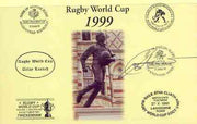 Postcard privately produced in 1999 (coloured) for the Rugby World Cup, signed by Rob Andrew (England - 71 caps & British Lions) unused and pristine