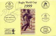 Postcard privately produced in 1999 (coloured) for the Rugby World Cup, signed by Inga Tuigamala (New Zealand - 19 caps, Western Samoa & Newcastle) unused and pristine