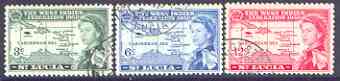 St Lucia 1958 British Caribbean Federation set of 3 fine used, SG 185-87