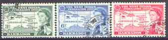 Barbados 1958 British Caribbean Federation set of 3 fine used, SG 303-05