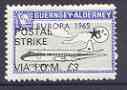 Guernsey - Alderney 1971 POSTAL STRIKE overprinted on Viscount 3s (from 1965 Europa Aircraft set) additionaly overprinted 'VIA IOM £3' unmounted mint