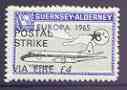 Guernsey - Alderney 1971 POSTAL STRIKE overprinted on Viscount 3s (from 1965 Europa Aircraft set) additionaly overprinted 'VIA EIRE £4' unmounted mint