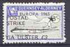 Guernsey - Alderney 1971 POSTAL STRIKE overprinted on Viscount 3s (from 1965 Europa Aircraft set) additionaly overprinted 'VIA ULSTER £3' unmounted mint