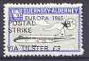 Guernsey - Alderney 1971 POSTAL STRIKE overprinted on Viscount 3s (from 1965 Europa Aircraft set) additionaly overprinted 'VIA ULSTER £3' unmounted mint