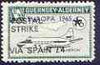 Guernsey - Alderney 1971 POSTAL STRIKE overprinted on Heron 1s6d (from 1965 Europa Aircraft set) additionaly overprinted 'VIA SPAIN £4' unmounted mint