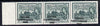 Guyana 1966 Botanical Gardens 2c with Independence opt (Local opt on Script CA wmk) unmounted mint strip of 3 with opt misplaced obliquely (as SG 421)