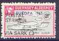 Guernsey - Alderney 1971 POSTAL STRIKE overprinted on Flying Boat Saro Cloud 3d (from 1965 Europa Aircraft set) additionaly overprinted 'VIA SARK £3' unmounted mint