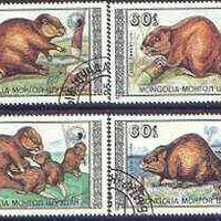 Mongolia 1989 Eurasian Beaver perf set of 4 fine used, SG 1993-96*