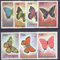 Nicaragua 1986 Butterflies perf set of 7 fine used SG 2805-11*