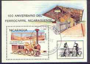 Nicaragua 1985 150th Anniversary of German Railways perf m/sheet fine used, SG MS 2665