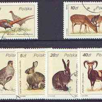 Poland 1986 Game Birds & Animals set of 6 fine cto used, SG 3032-37*