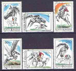 Rumania 1992 Horses perf set of 6 fine cto used, Mi,4784-89, SG 5432-37*