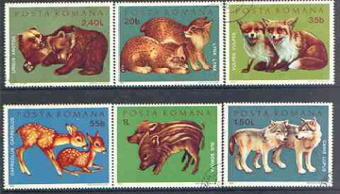 Rumania 1972 Young Wild Animals set of 6 fine cto used, SG 3885-90, Mi 3005-10*