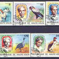 Upper Volta 1975 Birth Centenary of Dr Albert Schweitzer (Birds) perf set of 5 fine cto used