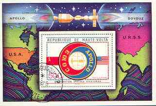 Upper Volta 1975 Apollo-Soyuz Space Project perf m/sheet cto used
