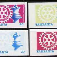 Tanzania 1986 World Chess/Rotary 20s set of 4 imperf progressive colour proofs comprising single & multiple colours incl all 4 colours as issued unmounted mint (as SG 461)*