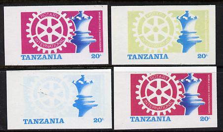 Tanzania 1986 World Chess/Rotary 20s set of 4 imperf progressive colour proofs comprising single & multiple colours incl all 4 colours as issued unmounted mint (as SG 461)*