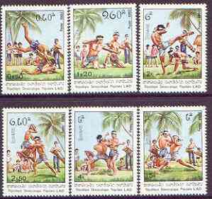 Laos 1982 Wrestling perf set of 6 unmounted mint, SG 527-32