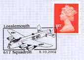 Postmark - Great Britain 2002 cover for 617 Squadron with special Lossiemouth cancel illustrated with a Lancaster Bomber