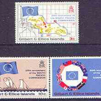Gilbert & Ellice Islands 1972 25th Anniversary of South Pacific Commission perf set of 3 unmounted mint, SG,196-988