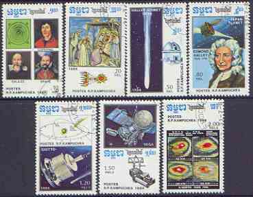 Kampuchea 1986 Appearance of Halley's Comet perf set of 7 cto used, SG 741-47*