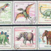 Hungary 1990 Prehistoric Animals perf set of 6 cto used, SG 4001-06