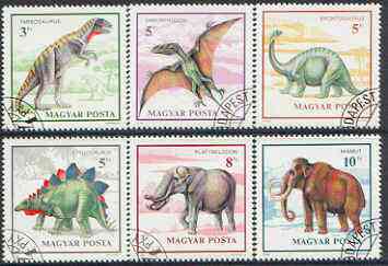 Hungary 1990 Prehistoric Animals perf set of 6 cto used, SG 4001-06