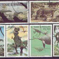 St Thomas & Prince Islands 1993 Prehistoric Animals perf set of 6 cto used*