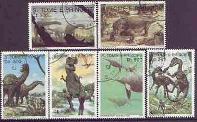 St Thomas & Prince Islands 1993 Prehistoric Animals perf set of 6 cto used*