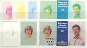 Bernera 1982 Royal Baby opt on Royal Wedding deluxe sheet (£2 value) the set of 7 imperf progressive colour proofs comprising the four individual colours plus various composites incl completed design unmounted mint