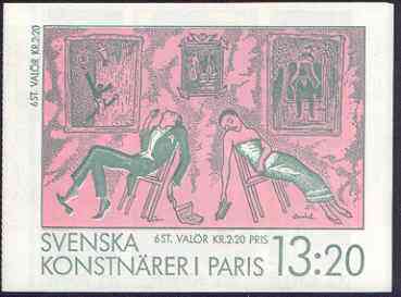 Sweden 1988 Swedish Artists in Paris 13k20 booklet complete and pristine, SG SB409