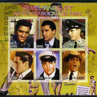 Djibouti 2007 Elvis Presley - King of Rock 'n' Roll #2 imperf sheetlet containing 6 values unmounted mint. Note this item is privately produced and is offered purely on its thematic appeal