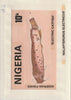 Nigeria 1991 Fishes - original hand-painted artwork for 10k value (Catfish) by unknown artist on card 8.5" x 5" endorsed A3