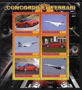 Benin 2007 Concorde & Ferrari #1 perf sheetlet containing 6 values unmounted mint. Note this item is privately produced and is offered purely on its thematic appeal
