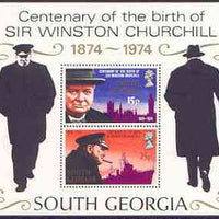 Falkland Islands Dependencies - South Georgia 1974 Churchill Birth Centenary perf m/sheet unmounted mint, SG MS 42