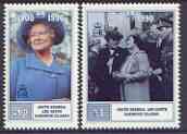 Falkland Islands Dependencies - South Georgia 1990 Queen Mother's 90th Birthday perf set of 2 unmounted mint, SG 195-96