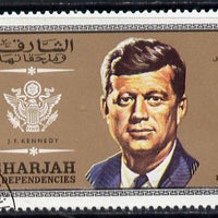 Sharjah 1969 J F Kennedy 4r from Prominent Persons set of 12, very fine cto used, Mi 536*